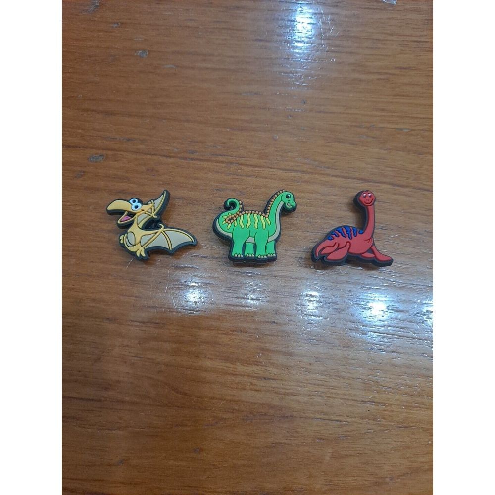 Lot Of‎ 3 Dinosaur Themed Croc Charm Jibz